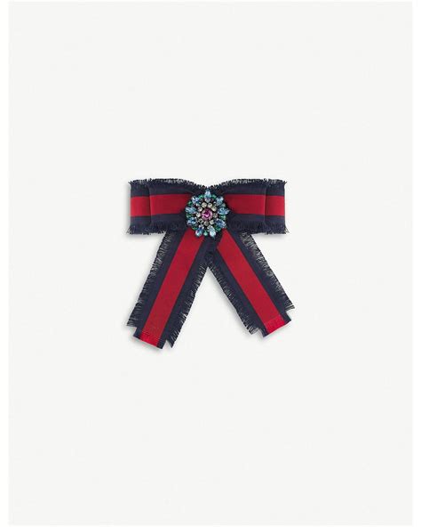 bow brooch gucci|gucci ribbon brooch for sale.